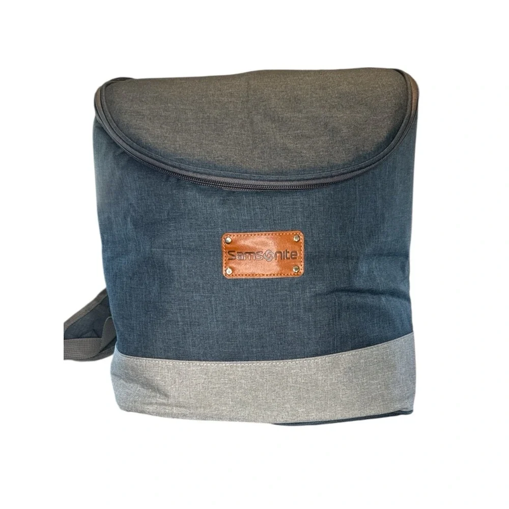 NWT Samsonite Cooler Backpack Insulated‎ Navy Gray Waterproof Liner Travel